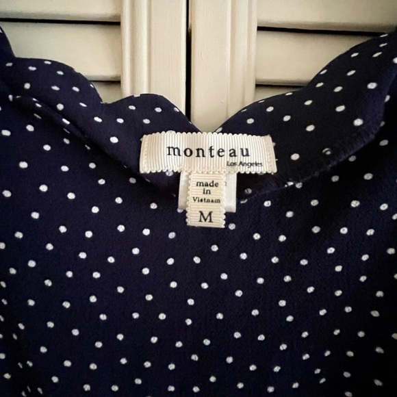 MONTEAU POLKA DOT TOP, SIZE M. - Picture 3 of 5